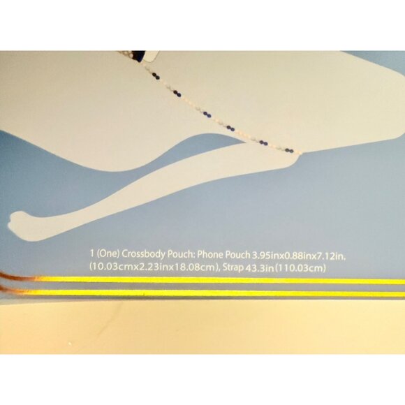 PrimeConnect Beaded Crossbody Pouch Smartphones Blue Gray Boho Y2K Phone Fashion - Picture 15 of 16